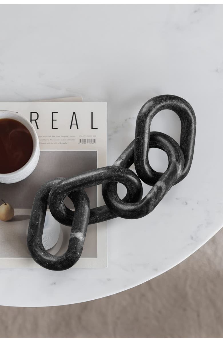 GAURI KOHLI Eternity Marble Links Decorative Chain, Alternate, color, Black