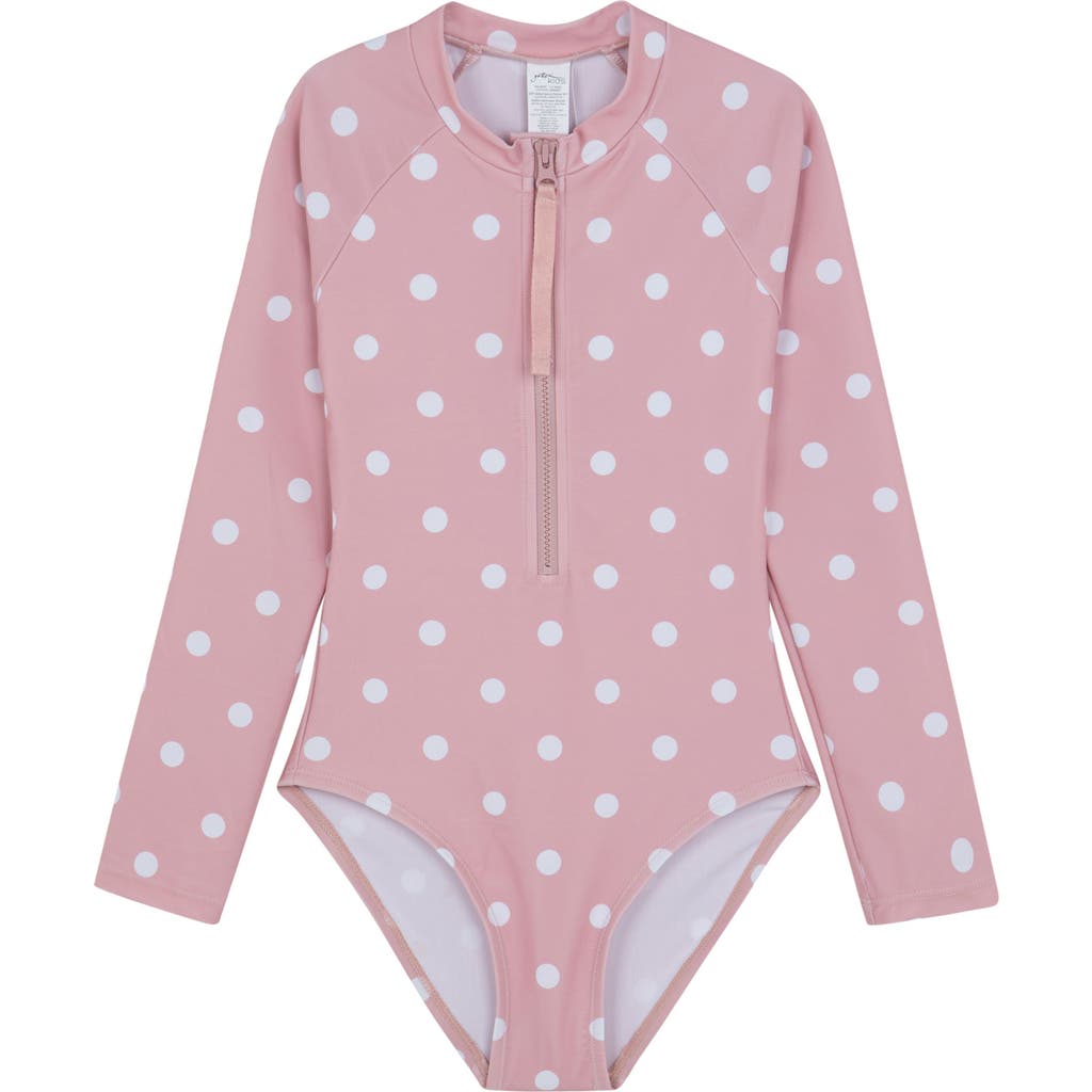 Shop Gottex Kids Dot Dot Dot Long Sleeve Zip Front One Piece