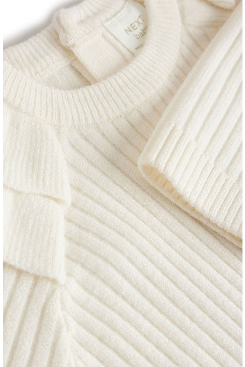 Kids' Ruffle Rib Top & Leggings Set, Alternate, color, NEUTRAL