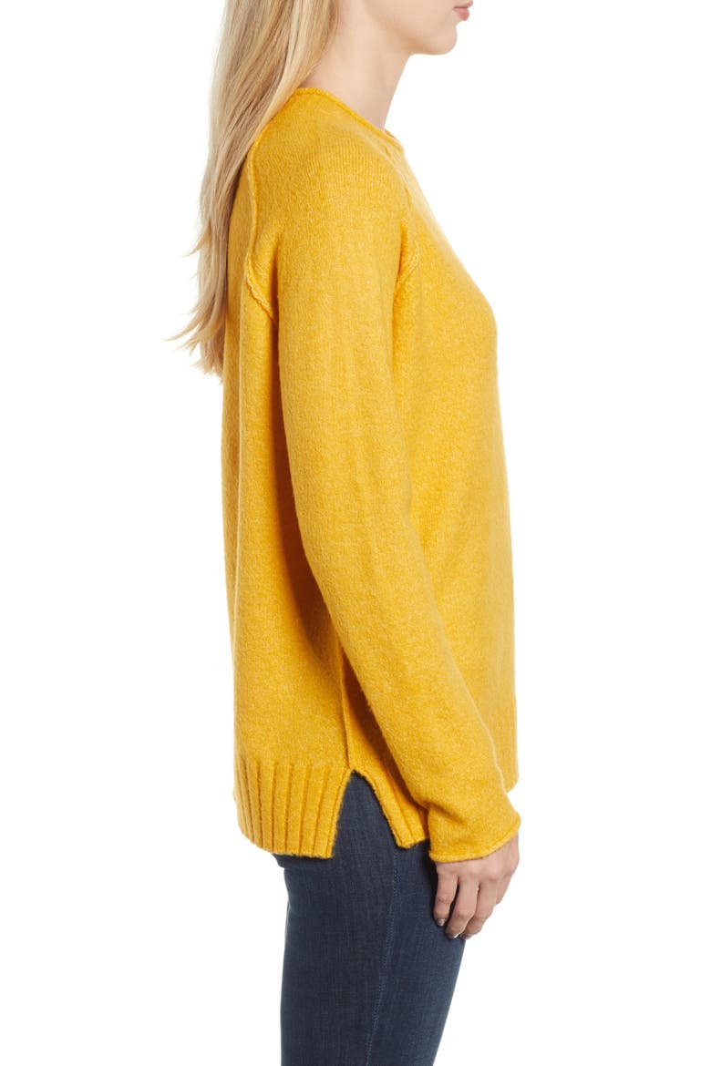 Cozy Crewneck Sweater, Alternate, color, YELLOW MINERAL