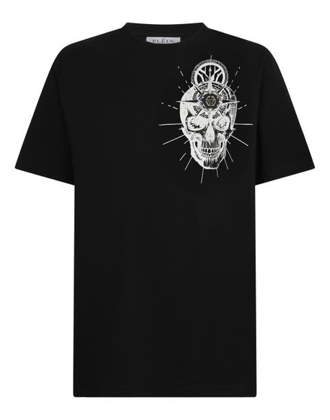 Round Neck T-Shirt Skull Tattoo Men
