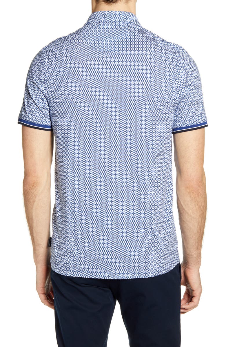Ted Baker London Geometric Print Slim Fit Polo, Alternate, color, 