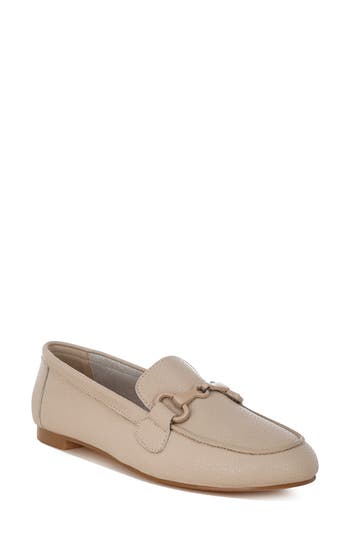 Rag & Co Women's Neutrals Taranis Monochromatic Horsebit Real Leather Loafers In Beige In Beige