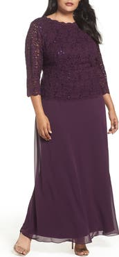 Alex Evenings Mock Two-Piece A-Line Gown