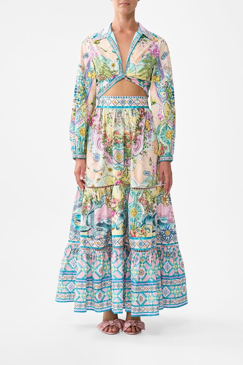 Cropped Wrap Shirt Just Coasting, Main, color, Just Coasting