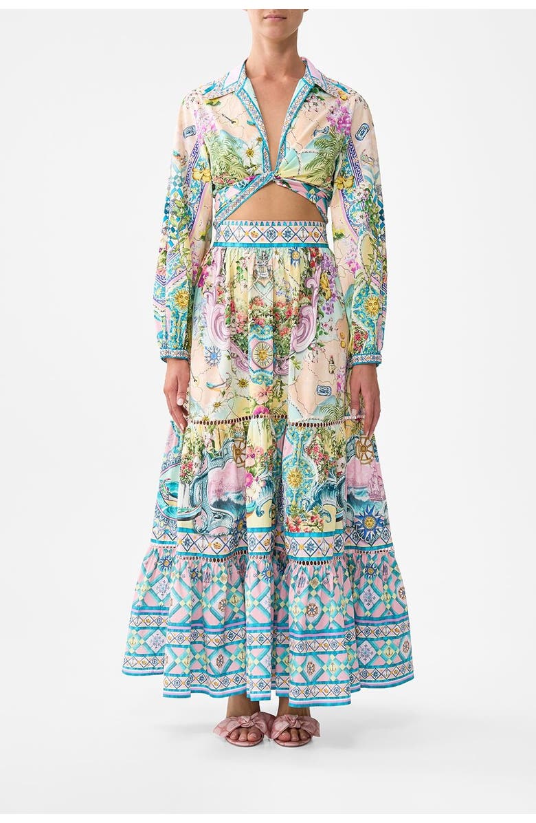 Camilla Cropped Wrap Shirt Just Coasting, Main, color, Just Coasting