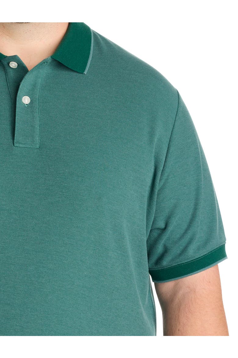 Big & Tall Oxford Tipped Polo Shirt V2, Alternate, color, RAINFOREST