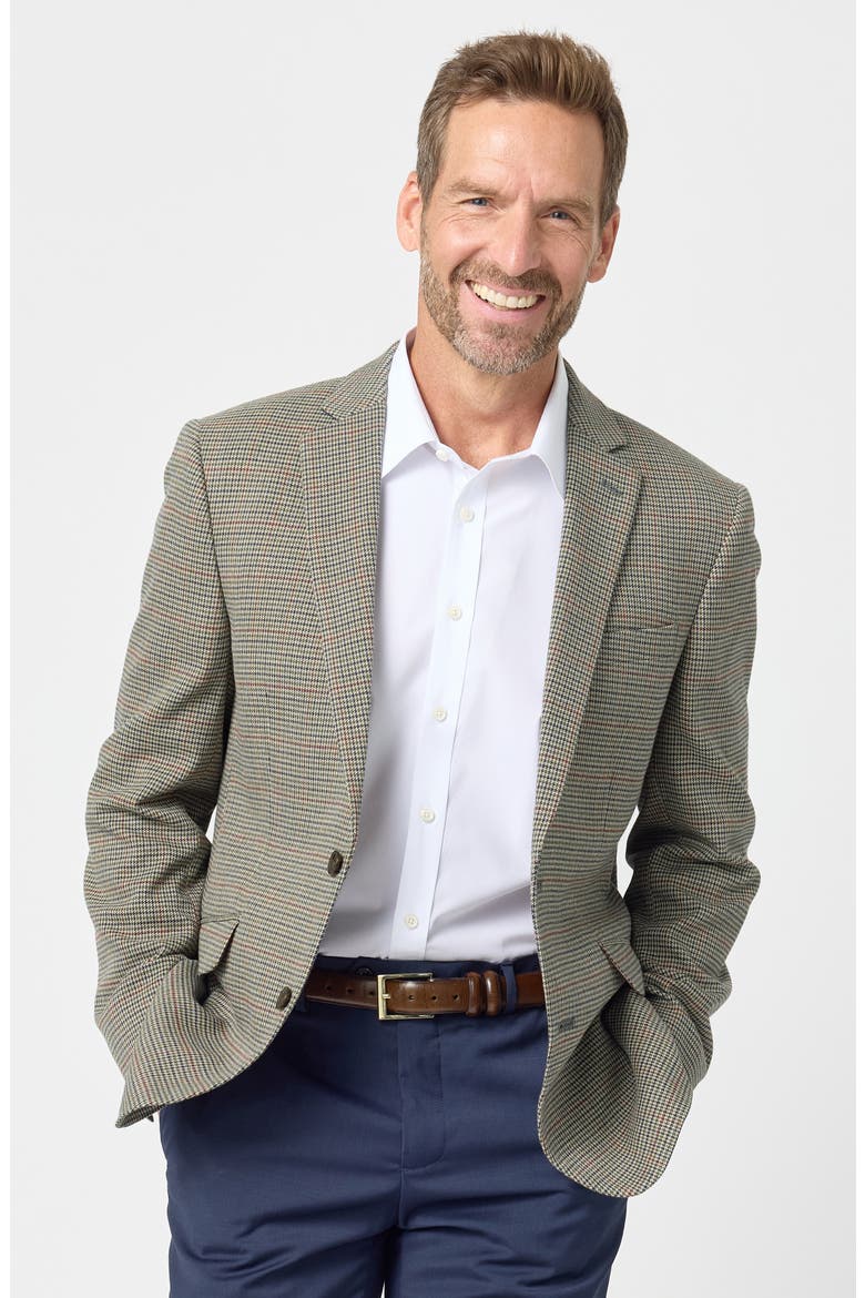 Houndstooth Sport Coat, Alternate, color, OLIVE/ NAVY