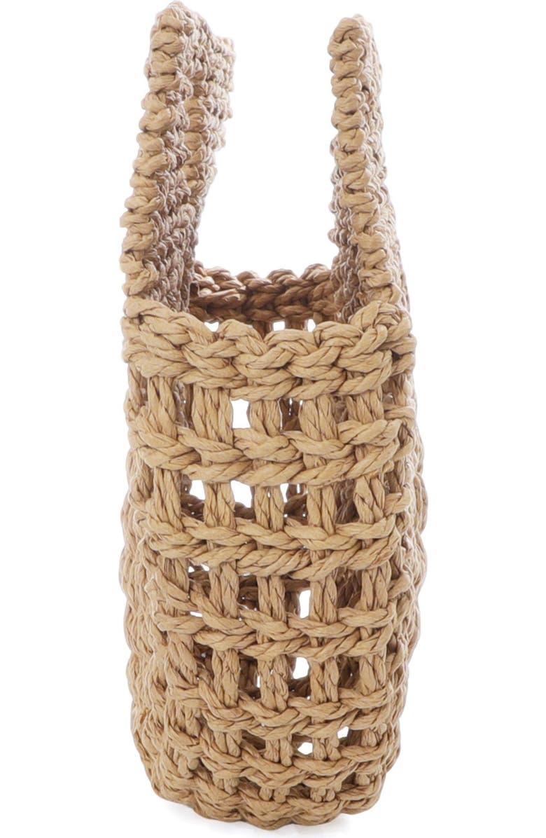 Adornia Straw Arc Clutch, Alternate, color, Brown