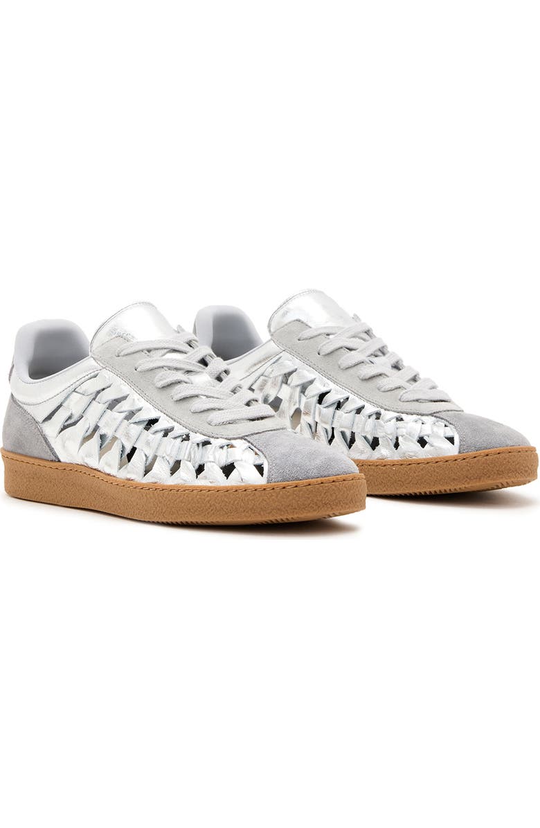 AllSaints Velma Woven Sneaker, Main, color, Silver/ Grey