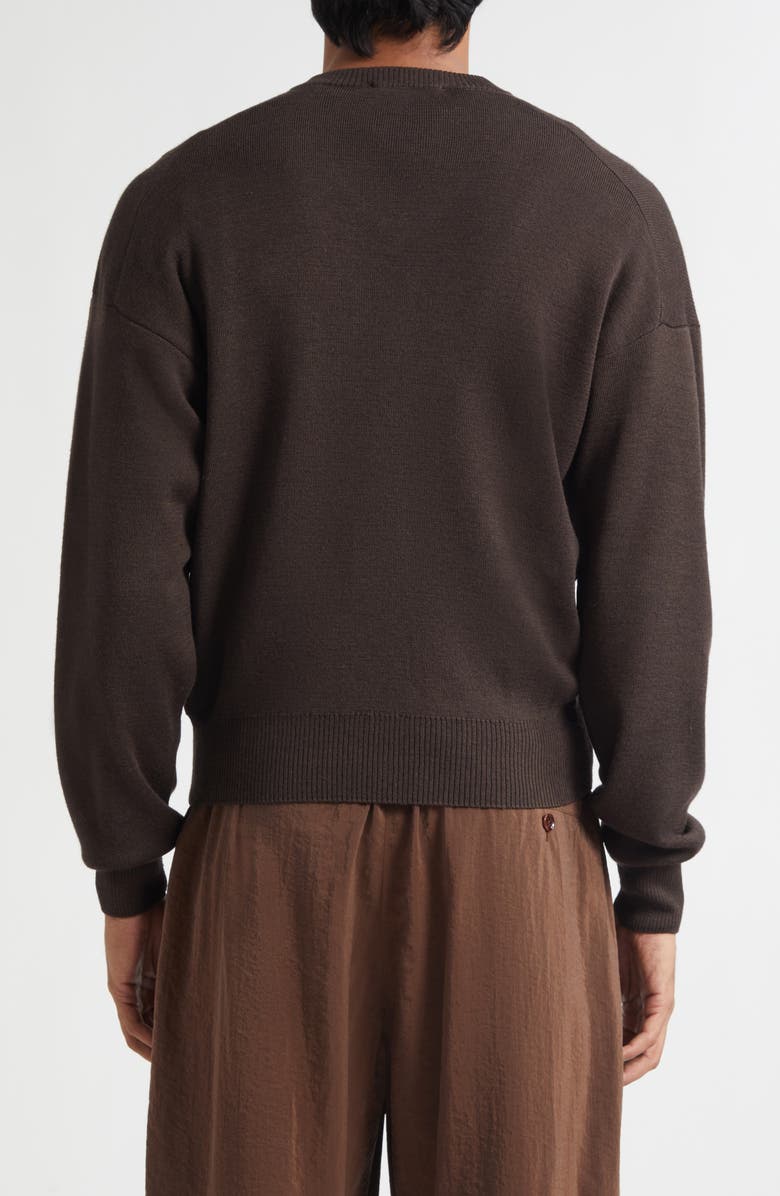 Lemaire Merino Wool Blend V-Neck Sweater, Alternate, color, Dark Cacao