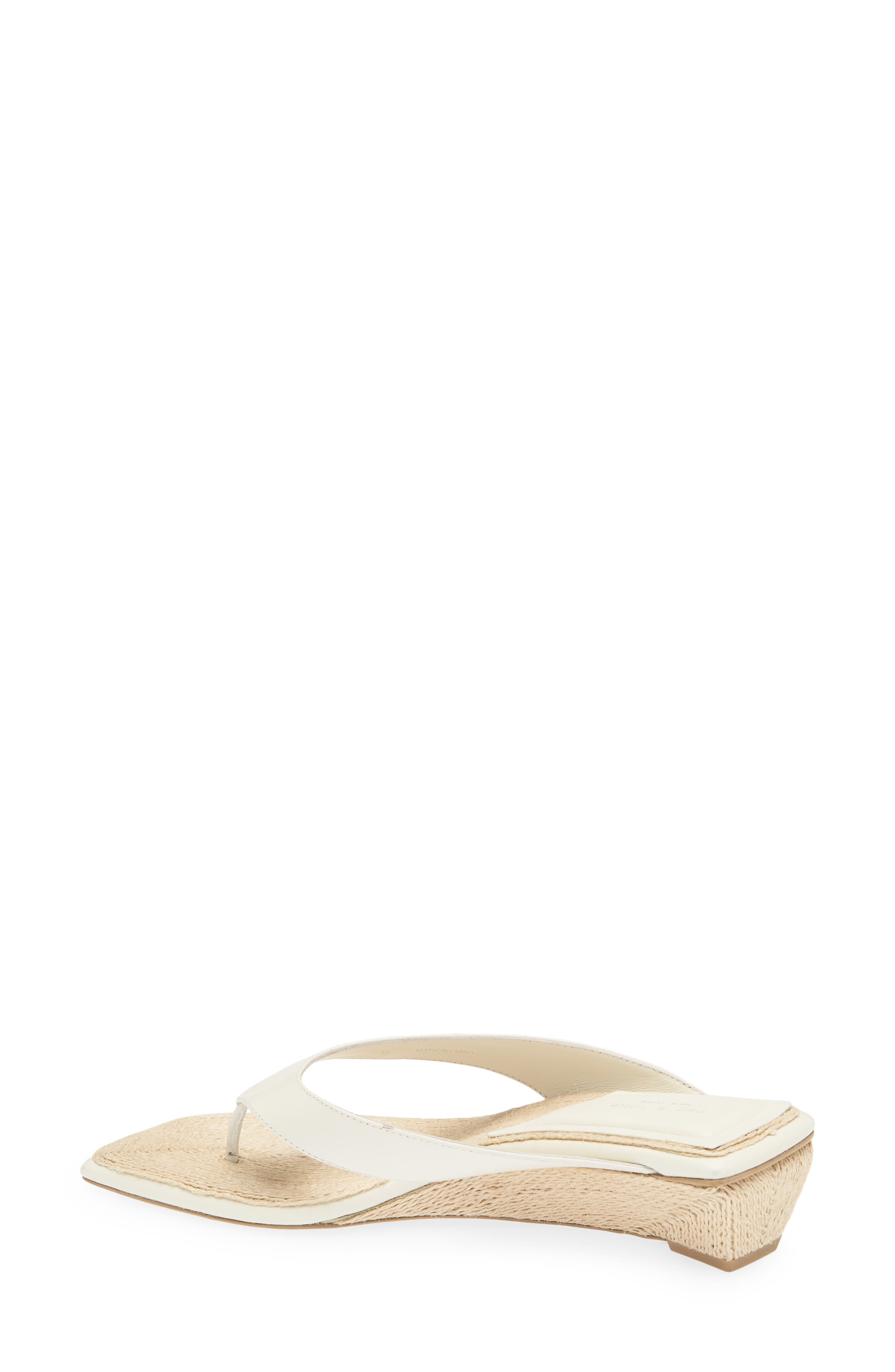 Jo Espadrille Wedge Flip Flop, Alternate, color, WHITE
