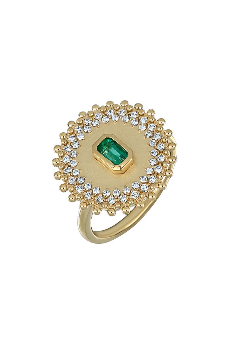 El Mar Statement Ring, Main, color, 18K YELLOW GOLD EMERALD