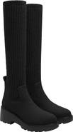 VIVAIA Eduarda Round-Toe Knee-High Platform Chunky Wool Wedge Boots