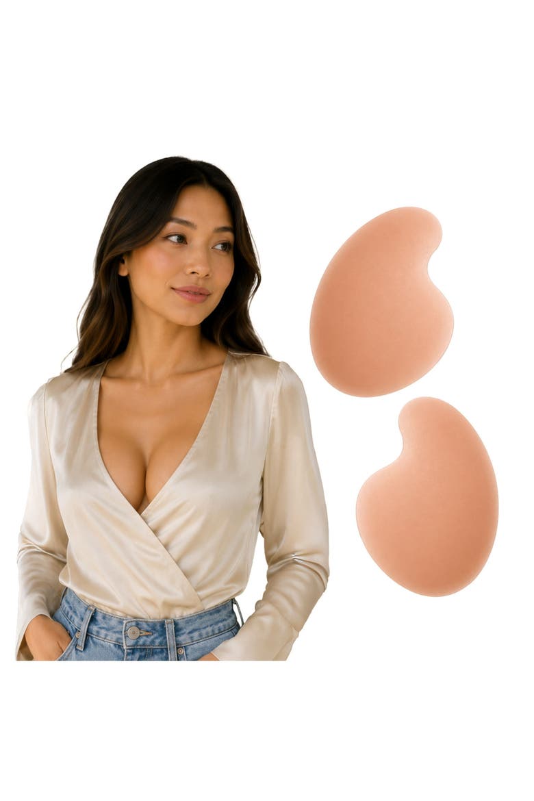Allstick Push Up Adhesive Reusable Silicone Breast Nipple Covers, Alternate, color, Chai