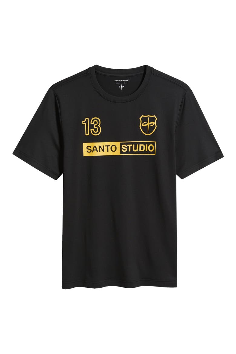 Santo Futbol Tech Logo Graphic T-Shirt, Alternate, color, BLACK
