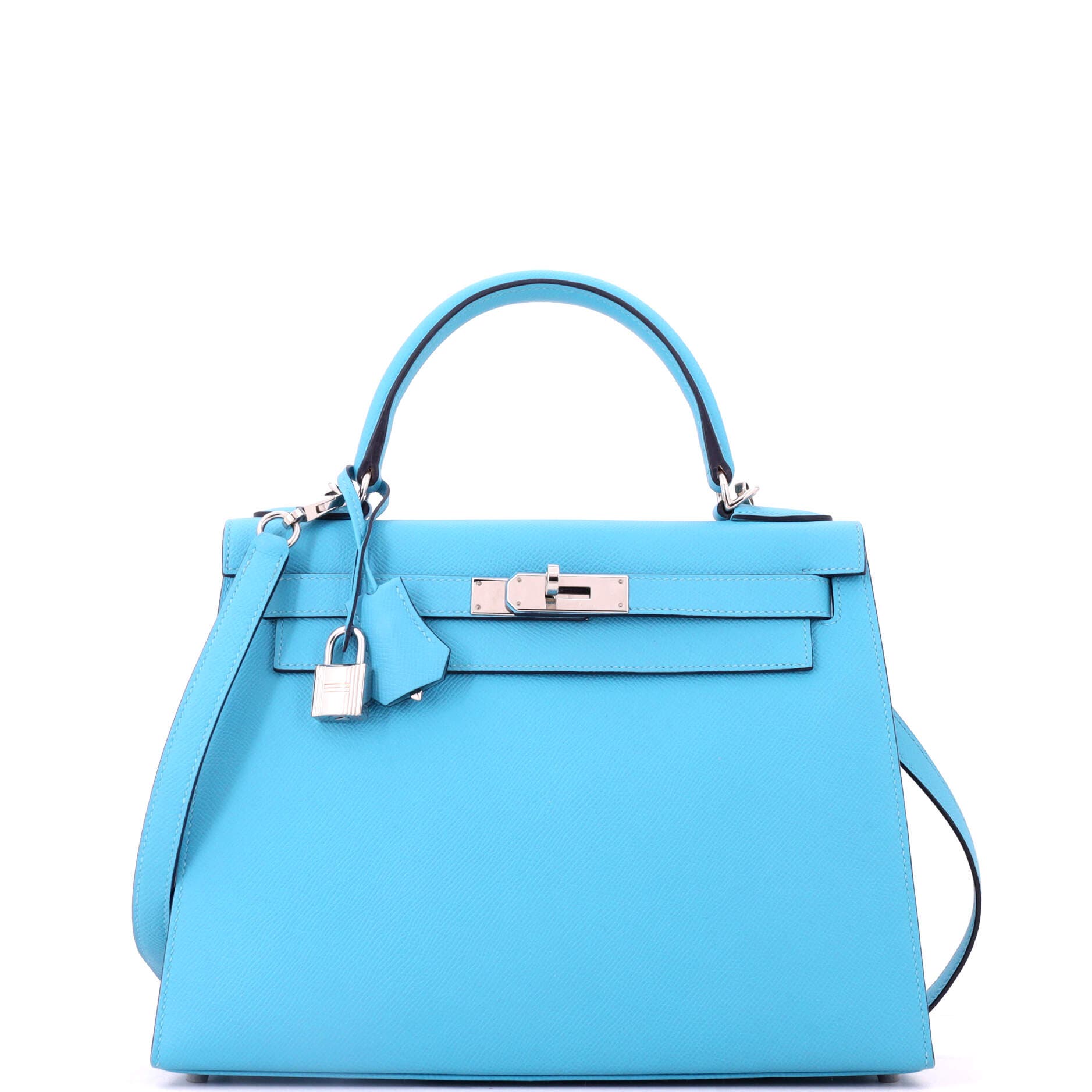 Kelly Handbag Blue Epsom with Palladium Hardware 28, Main, color, Bleu Celeste