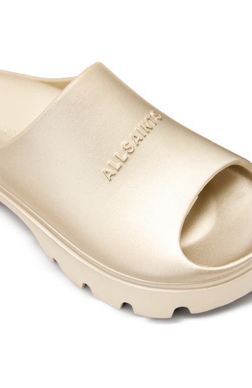 Shop Allsaints Eclipse Platform Slide Sandal In Gold