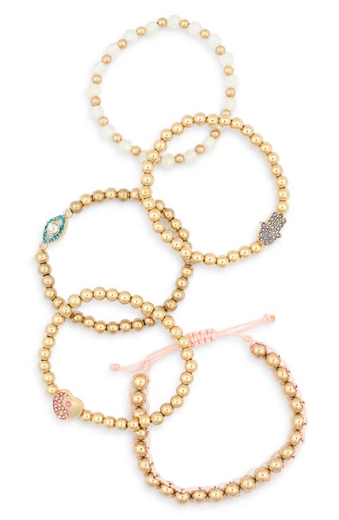 Kids' Assorted Set of 5 Beaded Bracelets