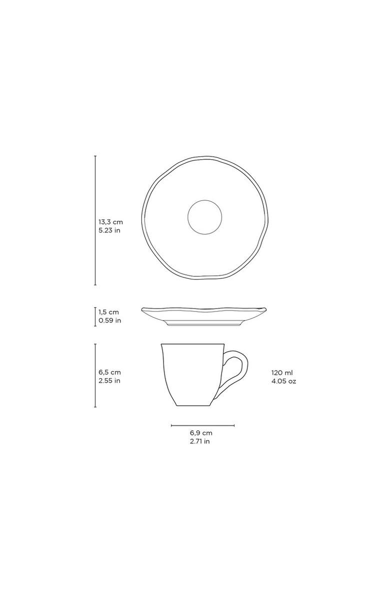 Porto Brasil Coffee Cup & Saucer - Set of 6, Alternate, color, Chromium