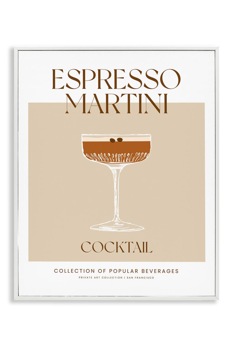 Espresso Martini Framed Art Print, Main, color, BROWN
