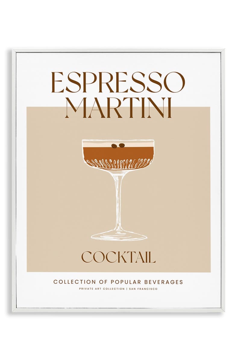 Stupell Industries Espresso Martini Framed Art Print, Main, color, Brown