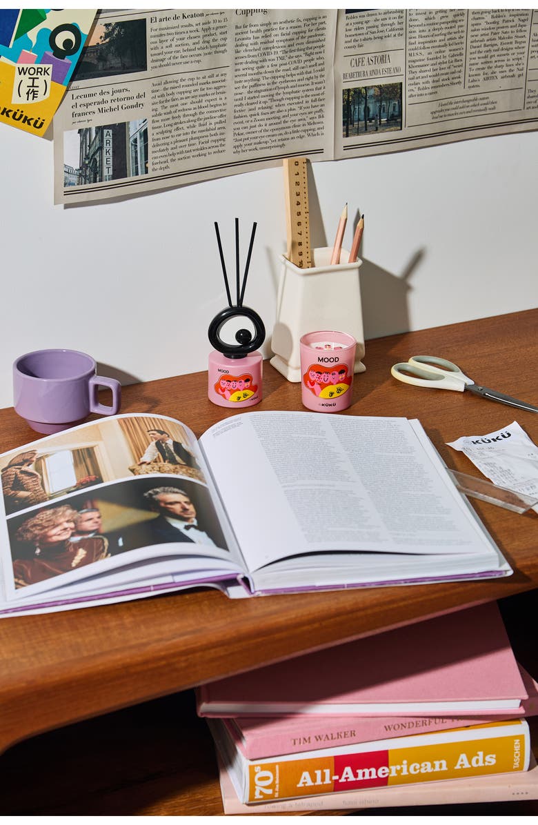 WEKUKU Big Eye Tomato Leaves Scented Candle & Fragrance Diffuser Gift Set, Alternate, color, Red