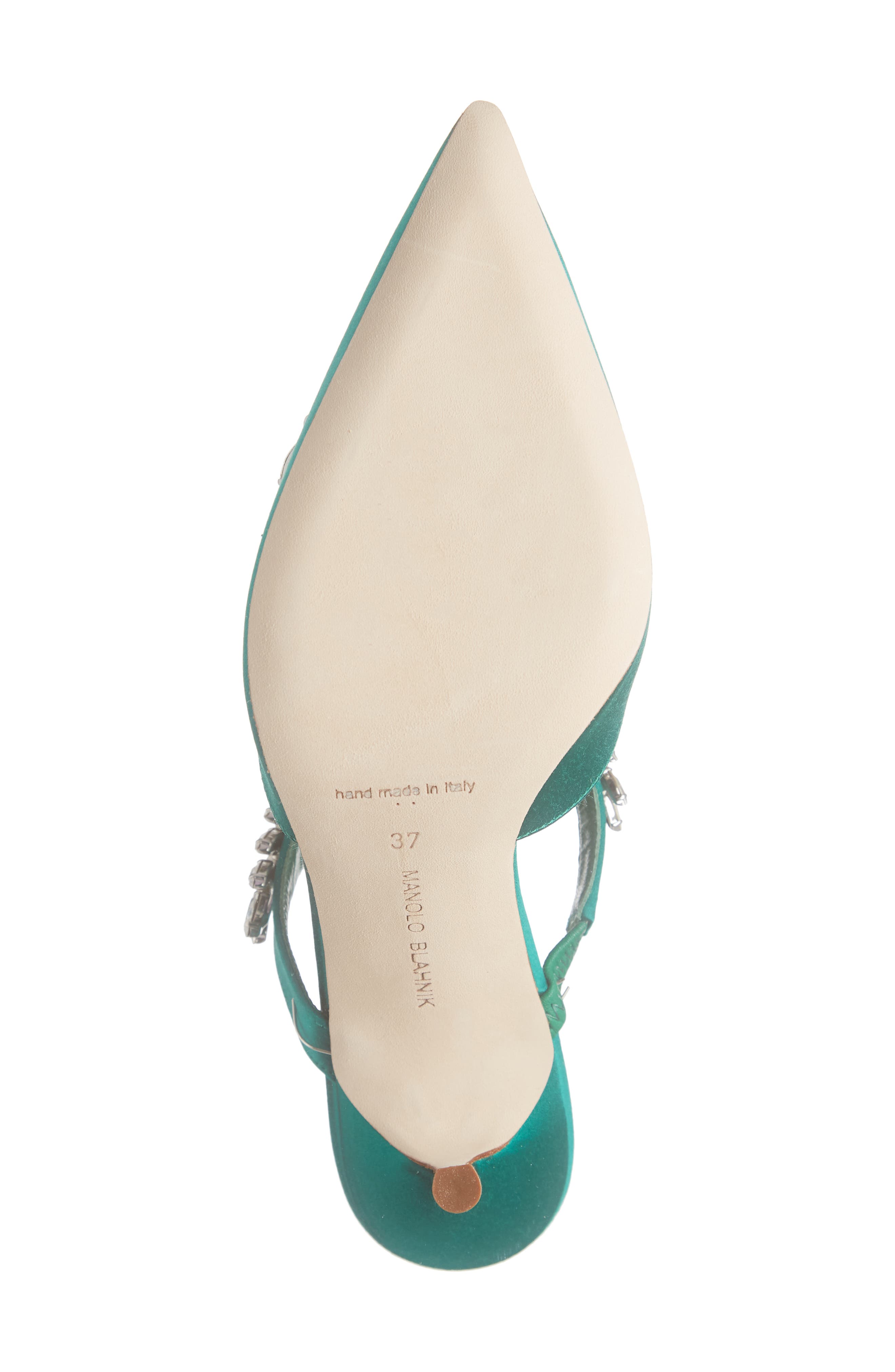 Manolo Blahnik Lurum Crystal Leaf Pointed Toe Mule, Alternate, color, 