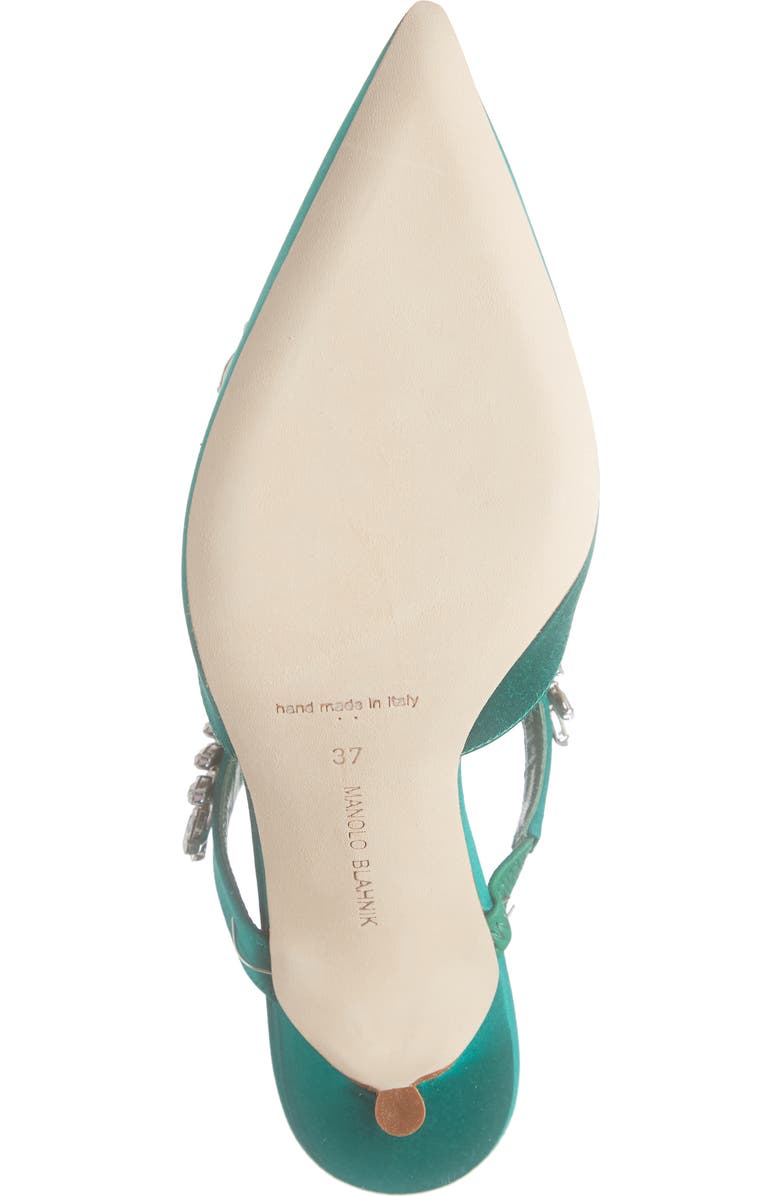 Manolo Blahnik Lurum Crystal Leaf Pointed Toe Mule, Alternate, color,