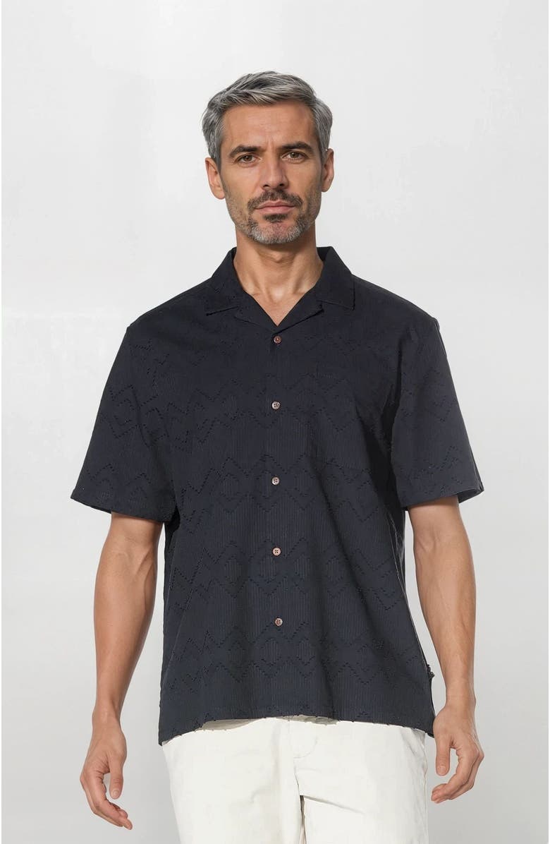 Ledger & Ford Marina Chevron Shirt, Alternate, color, Black