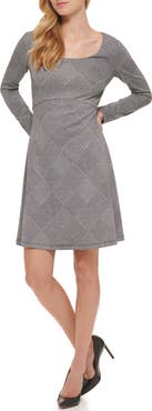 Tommy Hilfiger Diamond Checker Fit & Flare Dress