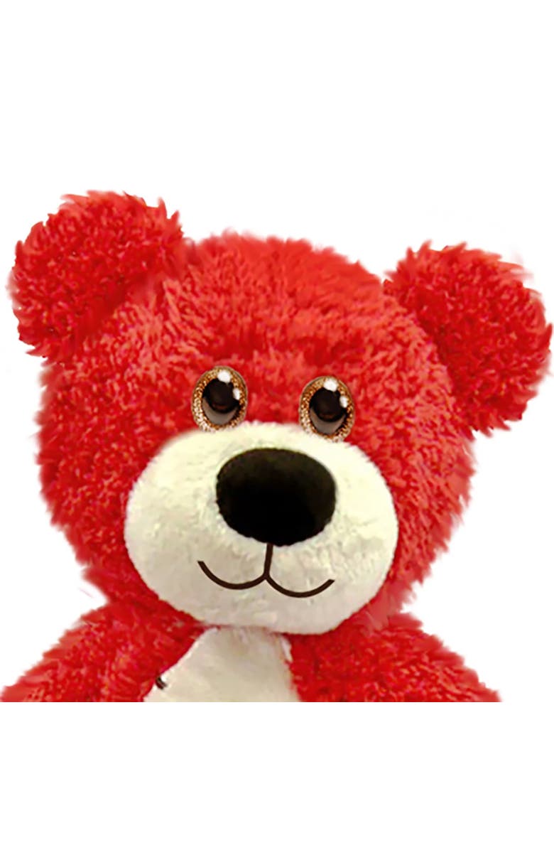 First & Main Tender Teddy, Red Plush Animal, Alternate, color, Red