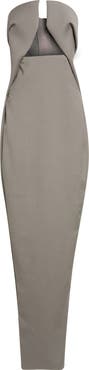 Rick Owens Abito Prong Cutout Strapless Wool Blend Gown