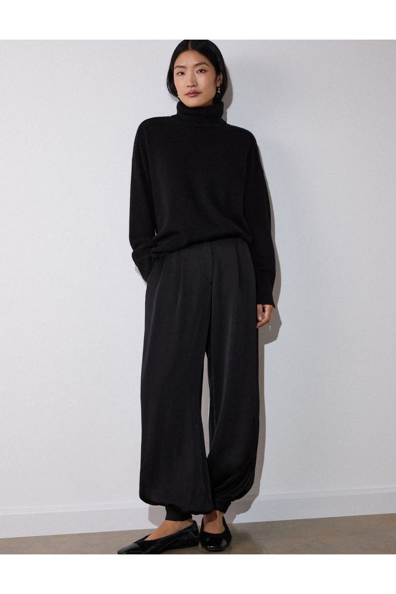 Cashmere Seam Roll Neck Knit Top, Alternate, color, Black