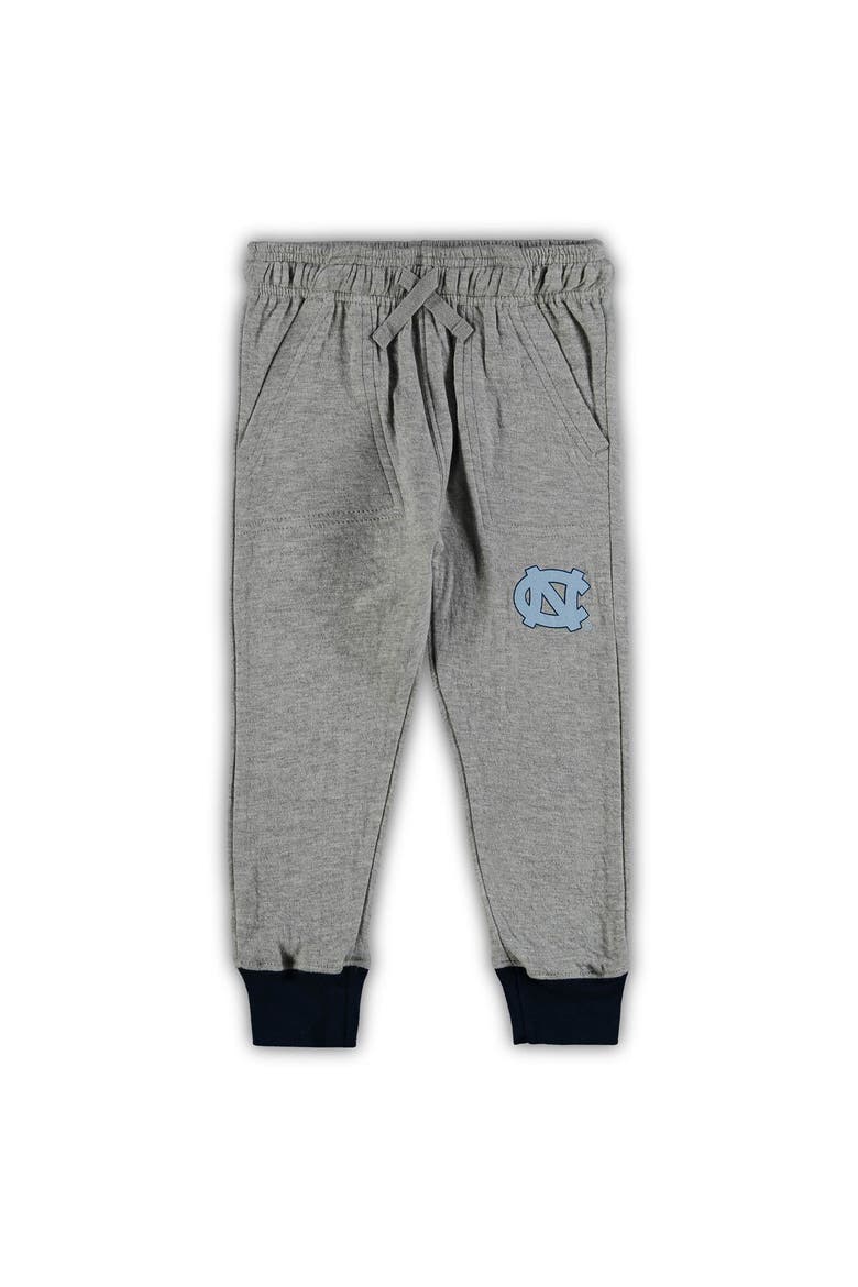 Infant Wes & Willy Heathered Gray/Navy North Carolina Tar Heels Jie Jie Long Sleeve Bodysuit & Pants Set, Alternate, color, Heather Gray