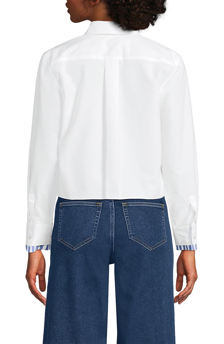 Lands' End Easy Care Shirt with Removable Bow, Alternate, color, White