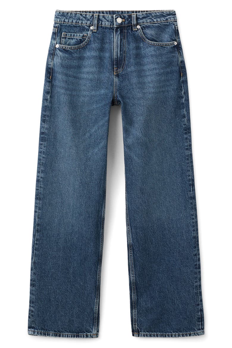 River Straight Leg Jeans, Alternate, color, DARK BLUE