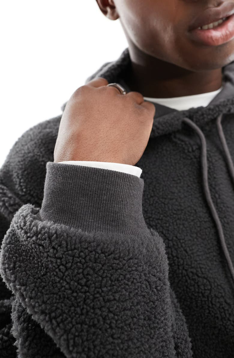 ASOS DESIGN Oversize High Pile Fleece Hoodie, Alternate, color, 