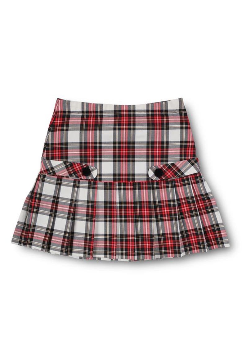 Plaid Pleated Skirt, Main, color, Red and White Plaid