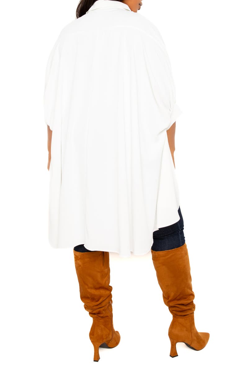 BUXOM COUTURE Flowy High-Low Shirt, Alternate, color, White