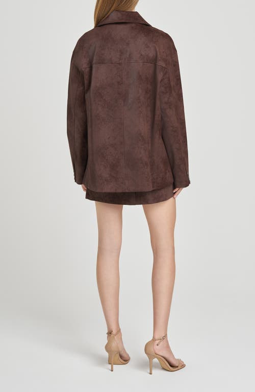 Wayf Rita Faux Suede Jacket In Brown