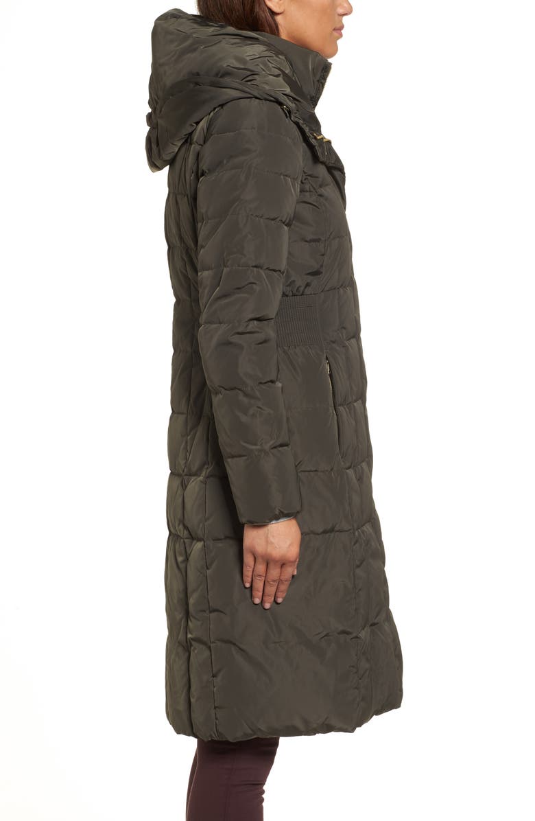 Cole Haan Bib Insert Down & Feather Fill Coat, Alternate, color, Forest