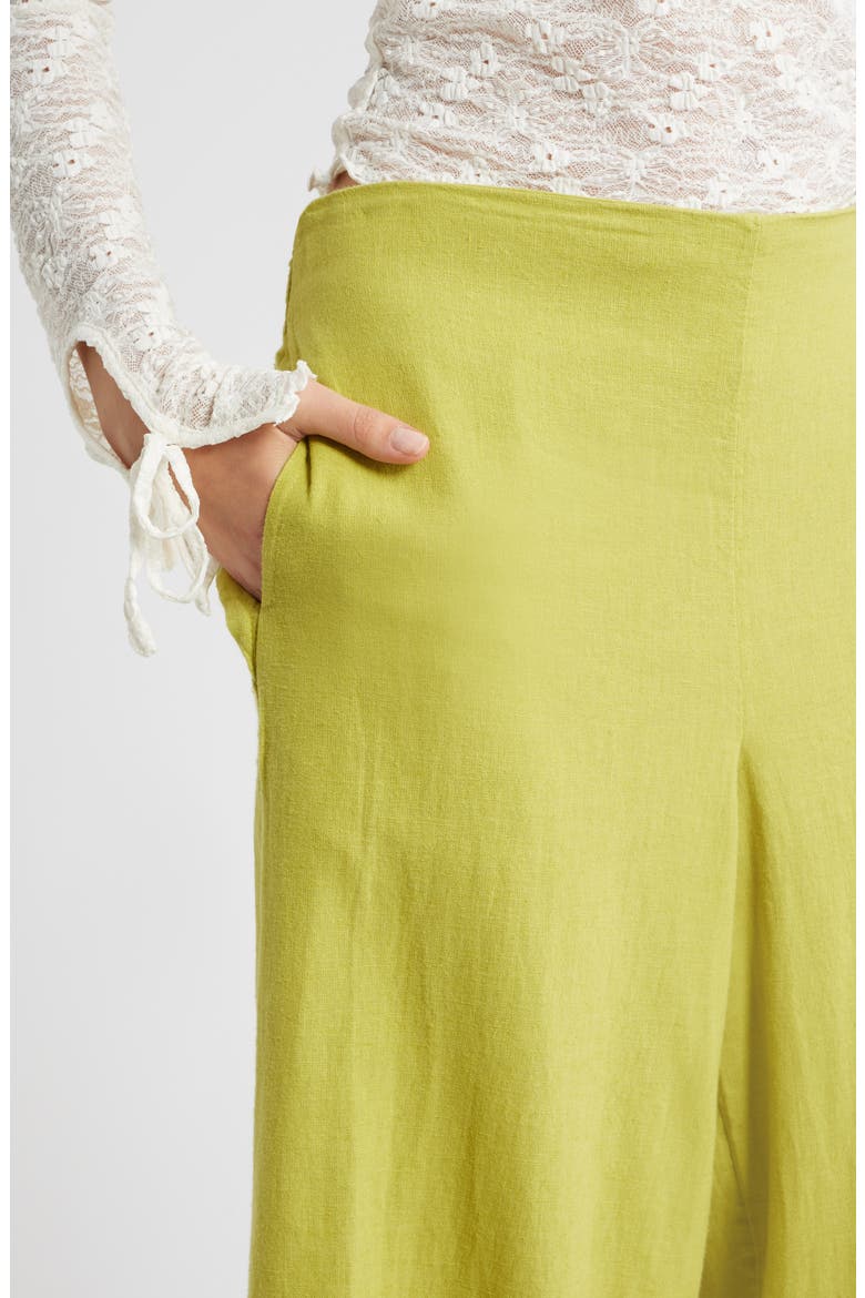 Demi Wide Leg Linen Blend Pants, Alternate, color, PALMA