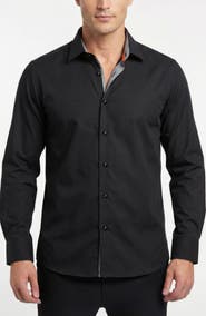 LEVINAS Stretch Cotton Button Shirt
