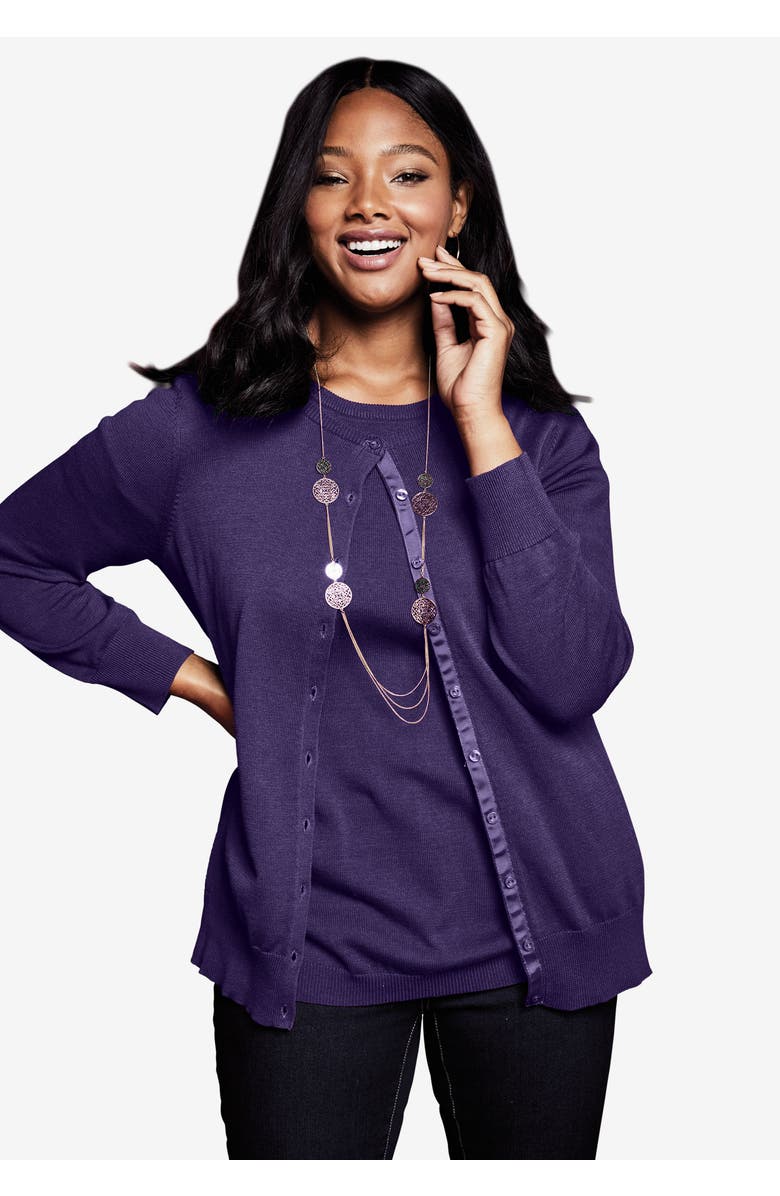 Jessica London Notch Collar Wool Coat, Alternate, color, Black