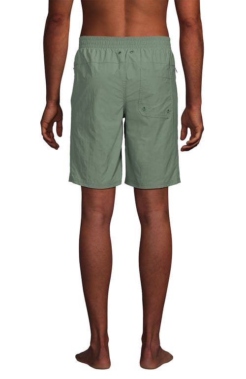 Lands' End 9" Volley Hydroliner Swim Trunks In Tea Leaf Multi Stripe