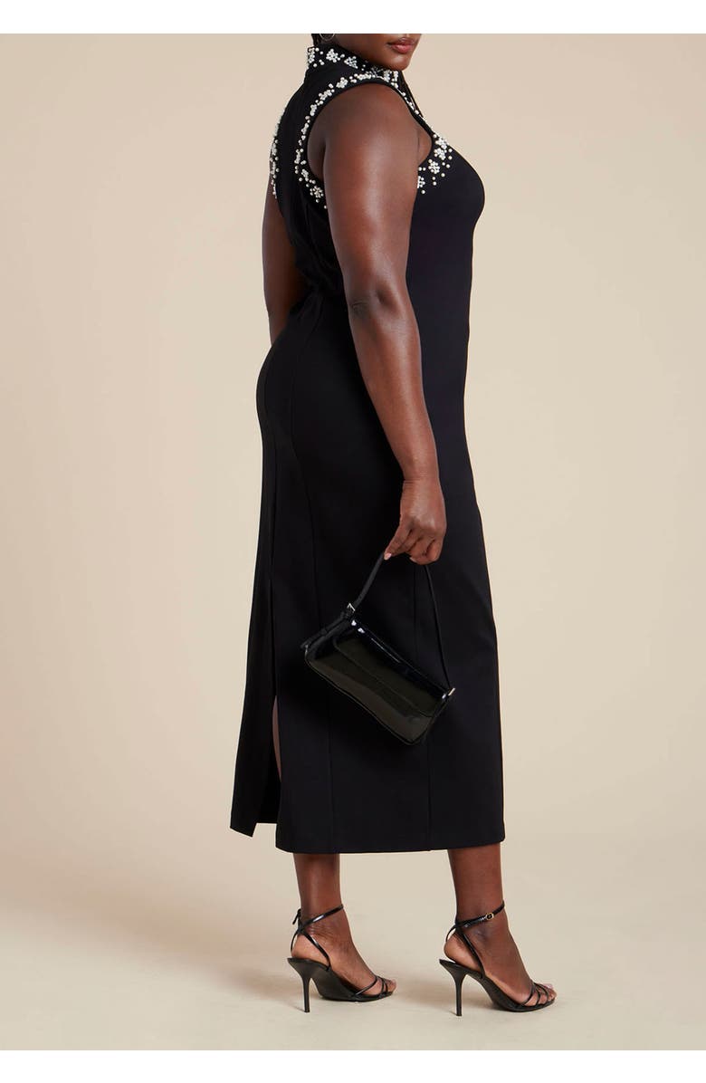 ELOQUII Embellished Sleeveless Knit Dress, Alternate, color, Black Onyx