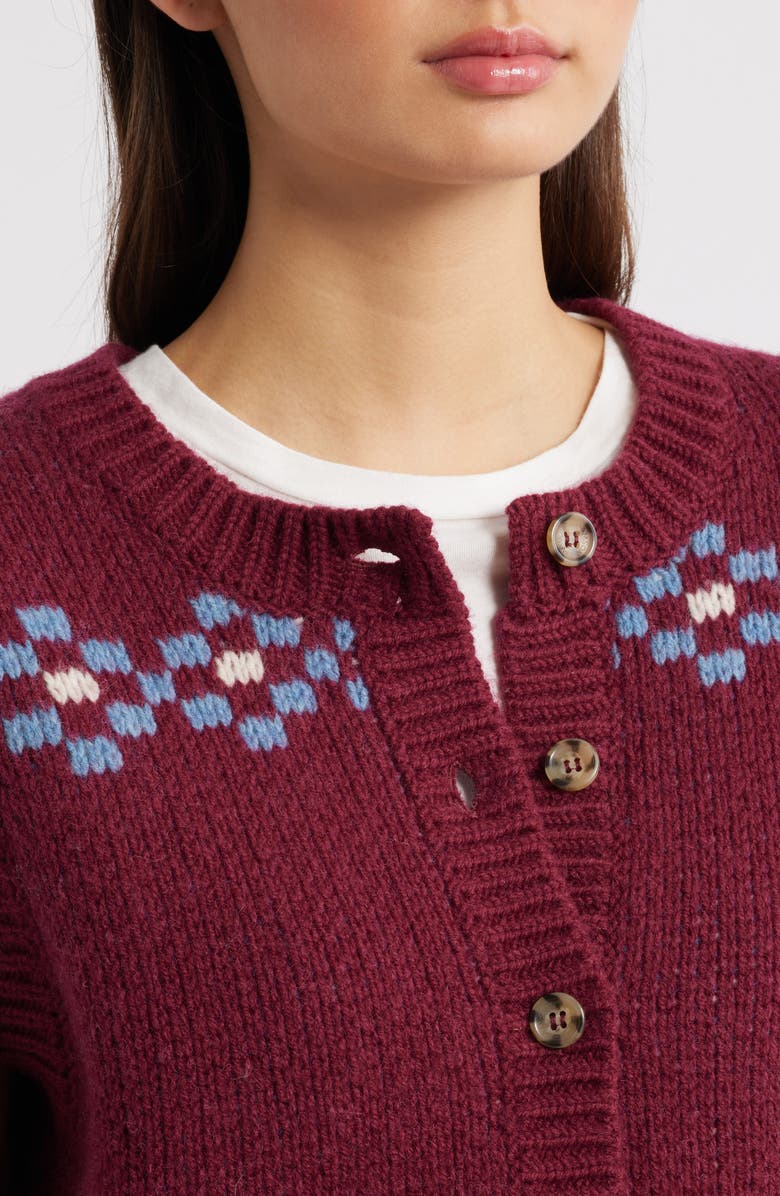 Damson Madder Sofie Wool Sweater Vest, Alternate, color, Burgundy