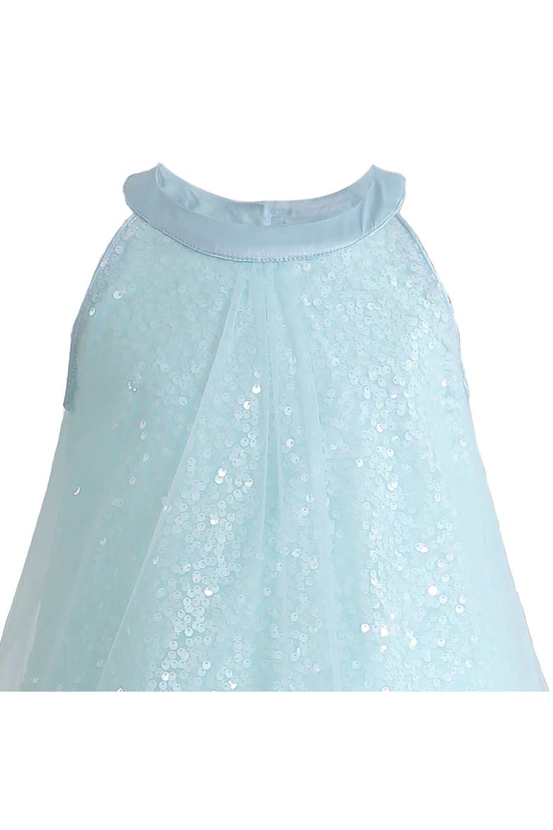Amelisse Sequin Back Bow Dress, Alternate, color, Blue