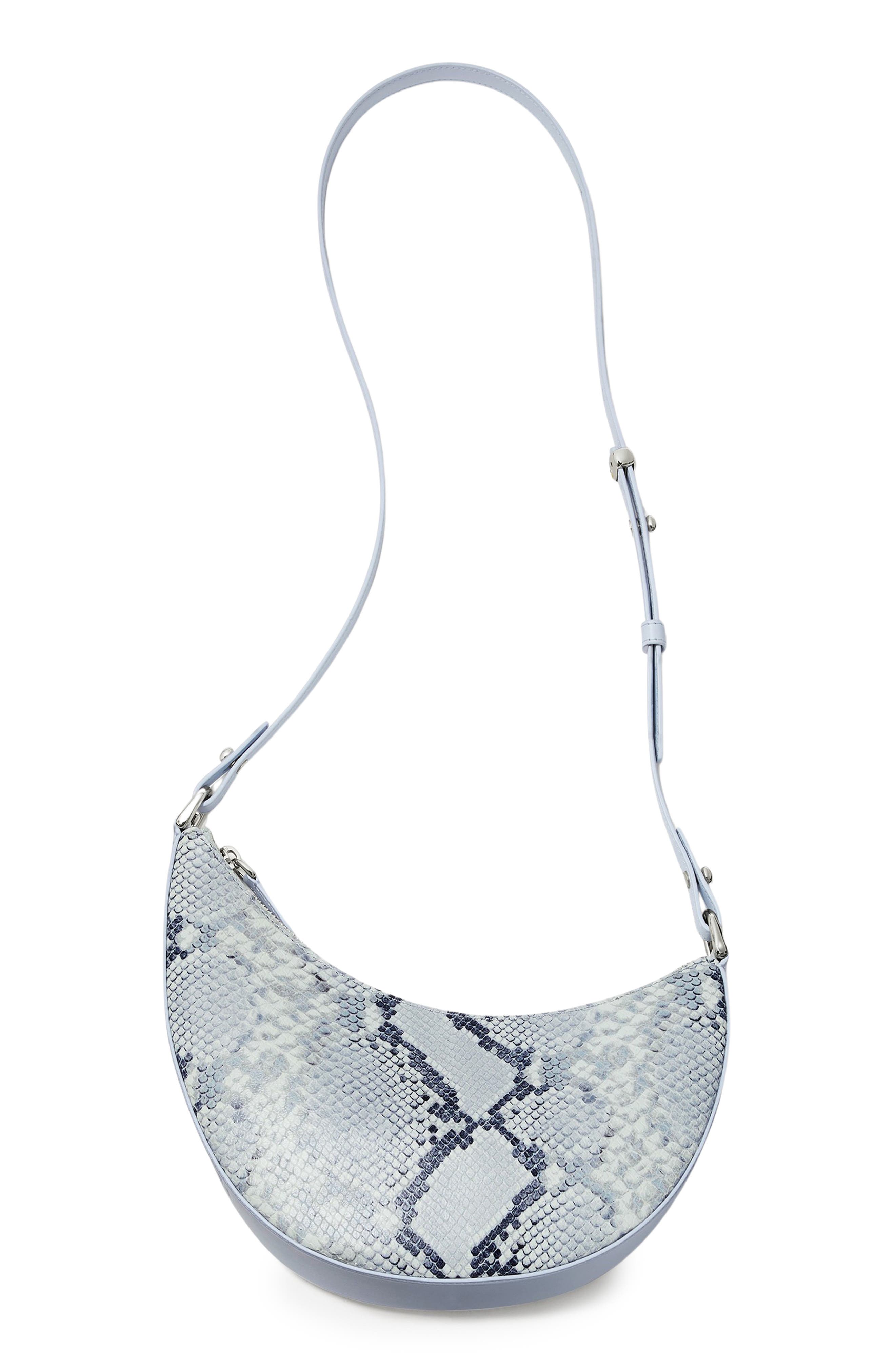 Kate Spade New York duo snakeskin embossed leather crossbody bag, Alternate, color, Pale Sapphirine